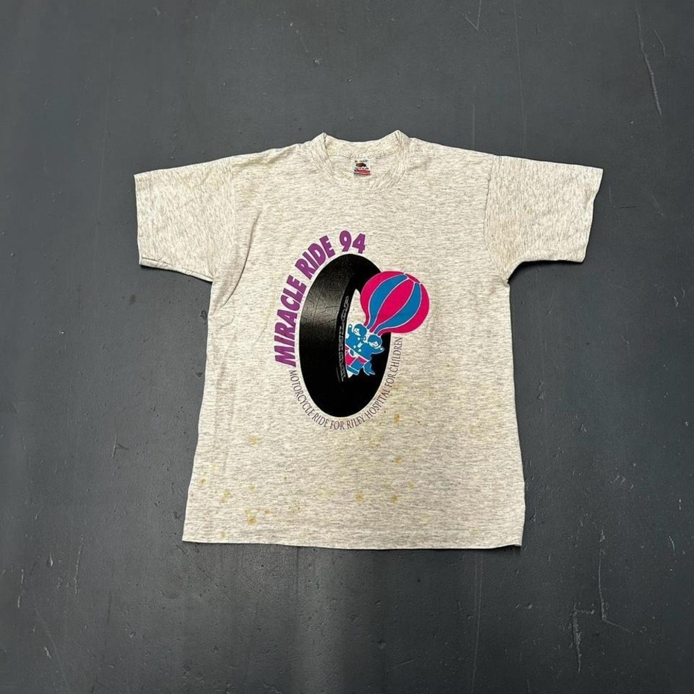 Vintage single stitch 90s 1994 miracle ride biker Tshirt